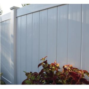 Cheap White PVC Privacy Fence Panel 6Hx8W Easy Installation for sale
