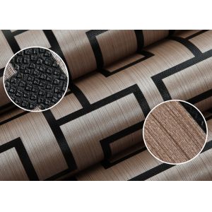 Embossed 3D Home Wallpaper / Modern Vinyl Wallpaper with Coffee Geometric