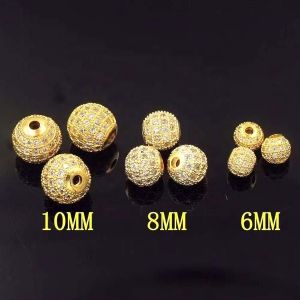 Space Beads Cubic Zircon for Fine Brass Jewelry Accessory