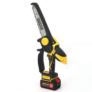 8 Inch Battery Operated Chain Saw Garden Tools Handheld Rechargeable Mini 21V