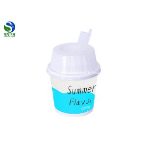 Take Away 2 Sides Paper Ice Cream Cups Safety With Plastic Lid And Spoon