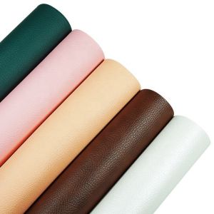 Cheap PVC Litchi Grain Synthetic Leather for Furniture 54&quot; Width for sale