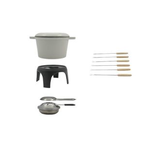 Custom Enamel Coating Cheese Fondue Pots 1.5 Quart Non Stick