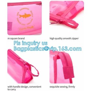 grip slider bags, Stand Up Cosmetic Pouch with Slider Zipper Closure, PVC HEAT