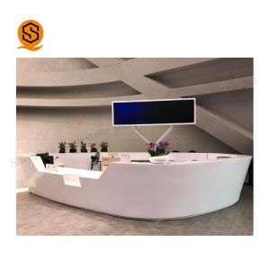 Solid Surface Airport Reception Desk Easy Repairable SGS Certification