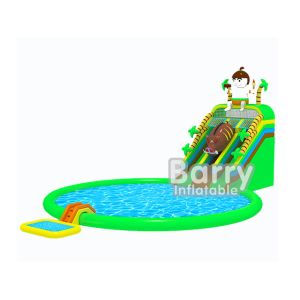 Cartoon Jurassic Inflatable Water Park Jungle Inflatable Aqua Park CE Certificat