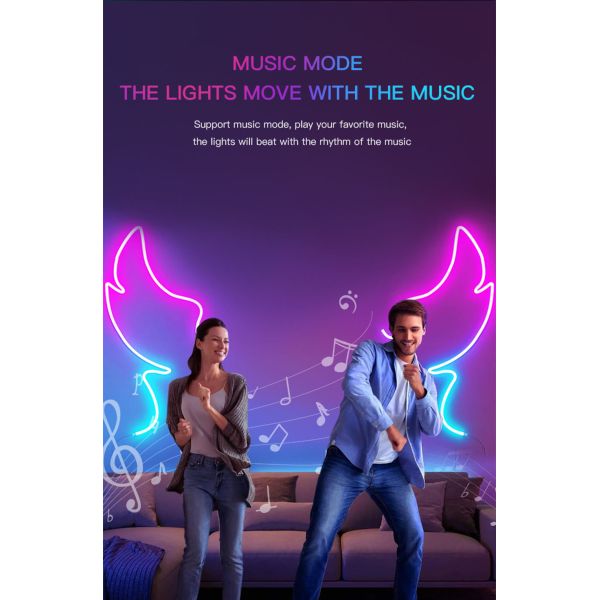 Changeable IP67 Waterproof Sign Smart LED Strip Lights For Outdoor Flexible Neon