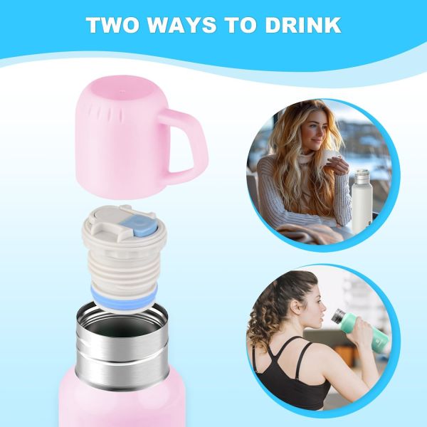 Vacuum Insulated Water Bottle Thermo With Cup 648ml / 22oz Stainless Steel Thermal Water Bottles Water Thermo Flask Thermo For Hot And Cold Drinks