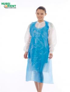 China Disposable PE Apron Medical Disposable Polythene Aprons Blue Aprons With Smooth Surface on sale