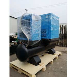 Fixed speed compact screw air compressor with dryer and tank 3 in 1 screw air