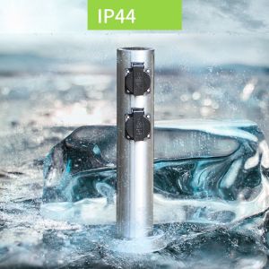 Black Stainless Steel Electrical Power Sockets Outdoor Garden In-ground Lawn