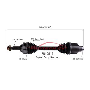 FD10512 CV Axle Assembly Heavy Duty Clamp TPEE Boot  Cold Forging Grinding Process Technology EXTREME Weather Unit