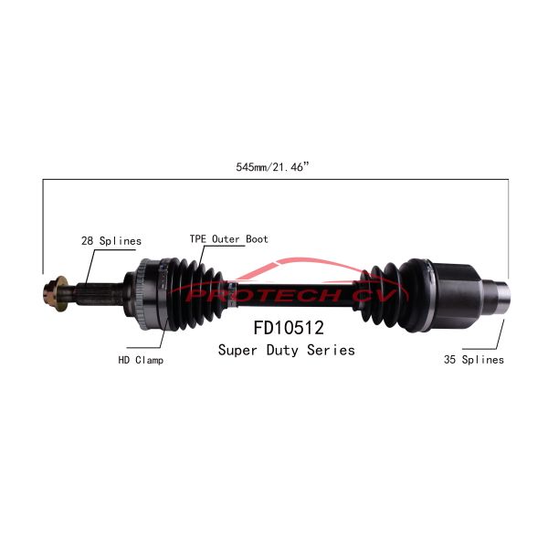 Quality FD10512 CV Axle Assembly Heavy Duty Clamp TPEE Boot  Cold Forging Grinding Process Technology EXTREME Weather Unit wholesale