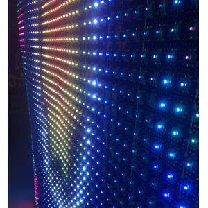 transparent full color outdoor flexible led strip curtain video display