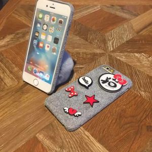DIY Korean Lovely Microfiber Cat Hairball Small Star Bow Back Cover Cell Phone