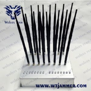 High Power Adjustable All Cell Phone Signal Jammer 42W WIFI VHF UHF GPS 3G 4G 5G