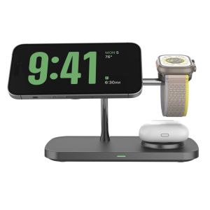 All in 1 Qi 2 Zinc Alloy Wireless Charger with 15W Power LED Indicator for