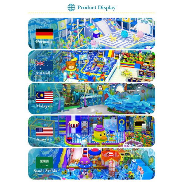 Custom Design Ocean Theme Indoor Playground Slide Set Multiple Function