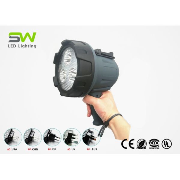 Quality Cree Battery Operated Handheld Spotlight , Waterproof Spotlight AC Charger wholesale