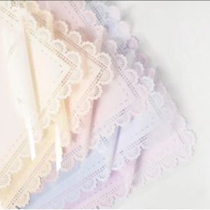 Flower Wrapping Paper With Lace Edge Glassine Paper In Customized Color For