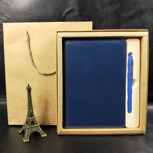 Leather Cover Material Folded Leaflet Binding Custom A5 PU Cover Note Book with