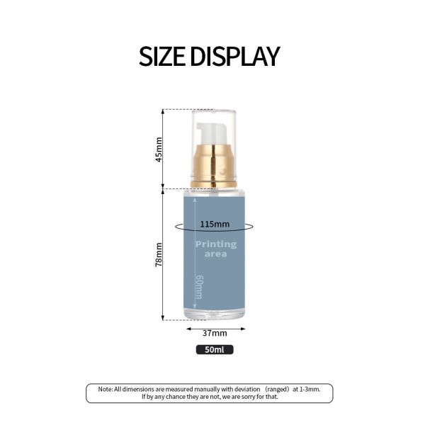 50ml Empty Frosted Glass Lotion Spray Bottle With Pump Cosmetic Packaging