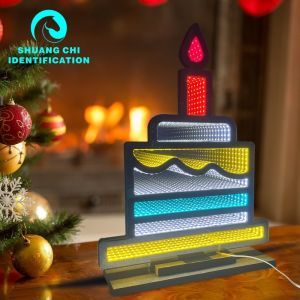 Santa Patio Decorative Light Sign Led Tunnel Mirror Infinite Abyss Light for