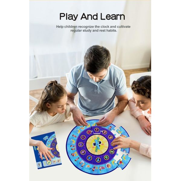 Quality Round Color Sorting Time Jigsaw Puzzle , Clock Teaching Educational Puzzle Toys wholesale