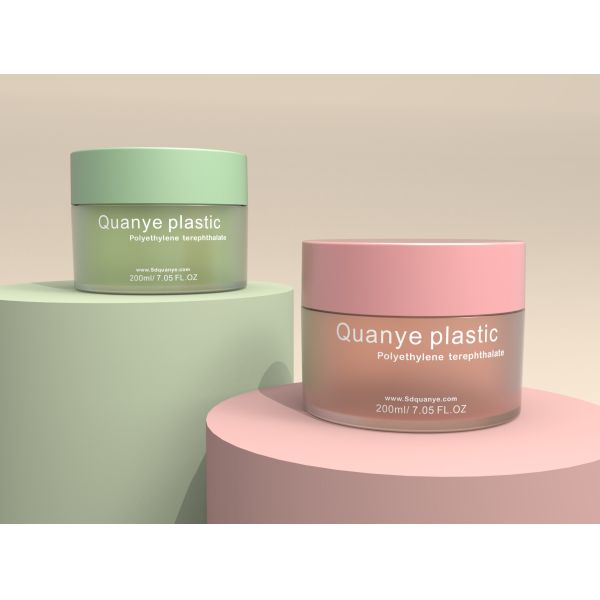 Quality 50ml 100ml Plastic Cosmetic Jars Clear Frosted Silk Printing Face Cream Container wholesale