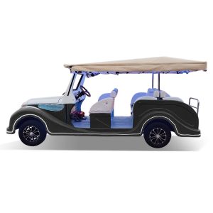 Gray Classic Car 8 Seats Electric Tourist Car Sightseeing Bus Three Rows Of