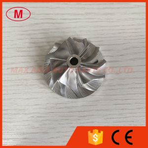 Cheap GT35 forward 38.20/55.50mm 6+6 blades turbocharger milling/aluminum 2618/billet compressor wheel for sale