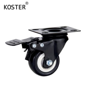 Smooth Rolling Industry Wheel Barrow Black Polyurethane Caster Wheel for Heavy