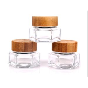 100g 38mm Empty Cosmetic Containers Cream Jar 50ml Bamboo Lid
