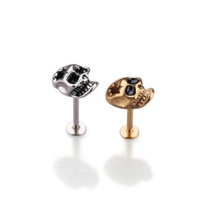Surgical Steel Skull Cartilage Earring tragus helix piercing labret piercing