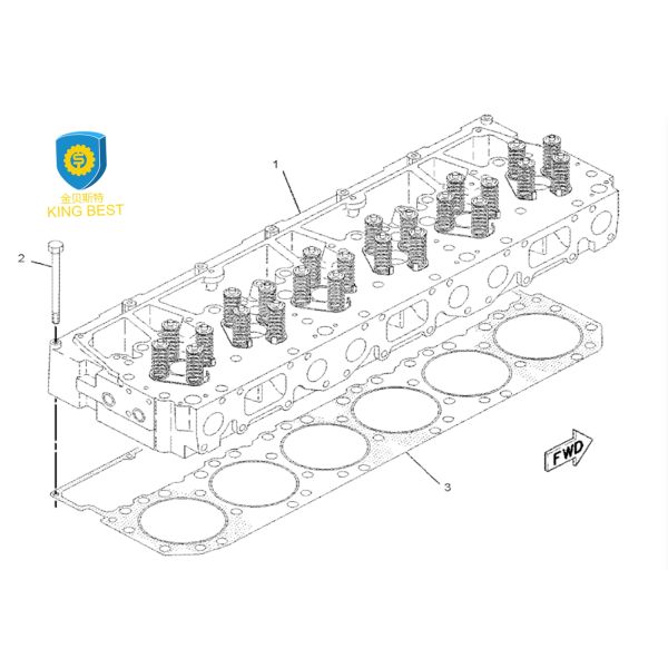 Stainless Steel Engine Parts Cylinder Head Replacement Part No. 8N1187