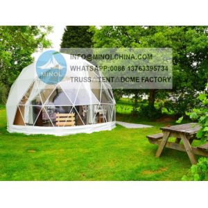 Cheap Waterproof Geodesic Dome Tents Glamping with Tunnel Attachment for sale
