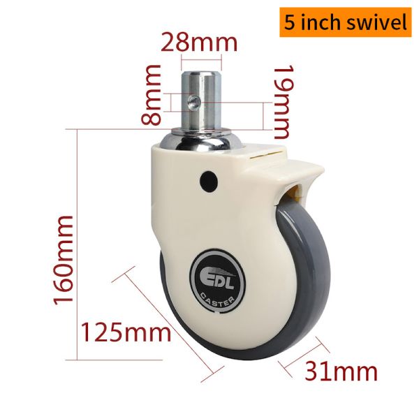 4 Inch TPU Medical Caster Wheels 130kg Load Capacity