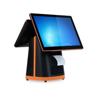 Windows10/Android11 15.6" POS System with 80mm Thermal Printer and 11.6" Second