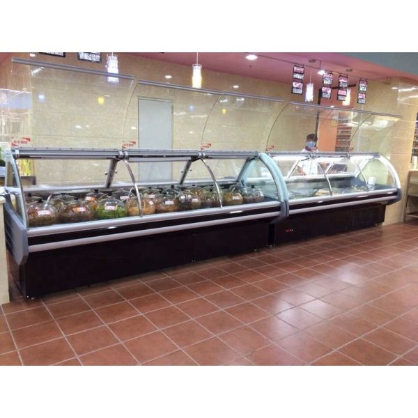 Food Warmer Deli Display Refrigerator With Glass Door For Hypermarket