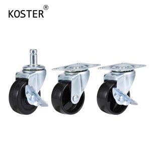 1 Inch 1.25 Inch 3 Inch Furniture Rubber Black Swivel Castor Wheel Customized