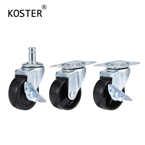 Quality 1 Inch 1.25 Inch 3 Inch Furniture Rubber Black Swivel Castor Wheel Customized wholesale