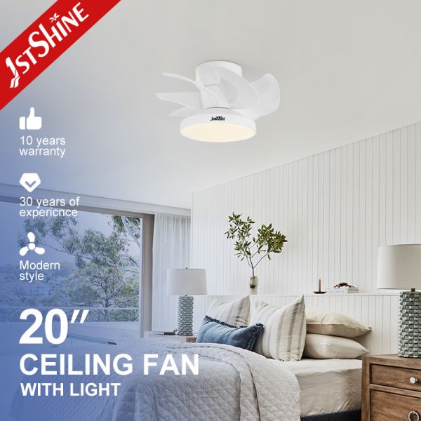 20" White LED Light Ceiling Fan with 7 ABS Blades and 10-Year Motor 1stshine
