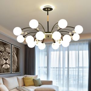 Cheap Led tree branch chandelier Postmodern Living Room black glass ball chandelier(WH-MI-265) for sale
