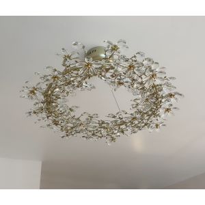 Crystal Chandelier LED Home Decor Lamp Round Flower Creative Design tree branch