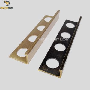 China 10mm 12mm Brass Tile Trim Straight Edge For Flooring Transtion on sale
