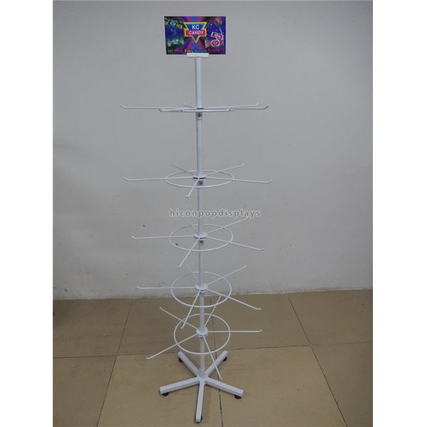 White Candy Retail Store Fixtures, Free standing Metal Display Fixture