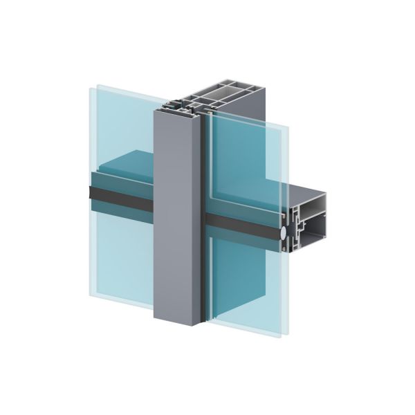 Quality Exterior Glass Curtain Wall Aluminum Frame Customized Length And Colors wholesale