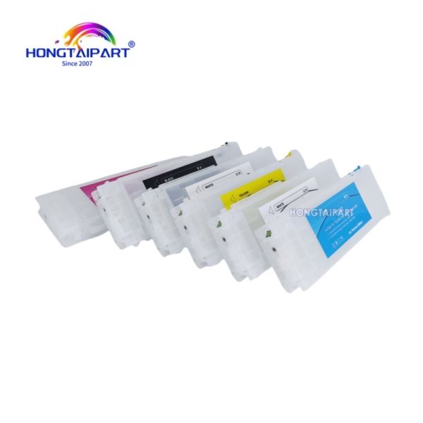 Ink cartidge T725A T725A T7251 T7252 T7253 T7254 600ml 6PCS Empty Refillable Ink Cartridge 600ml Wiith One Time Chip compatible for Epson F2100 F2000