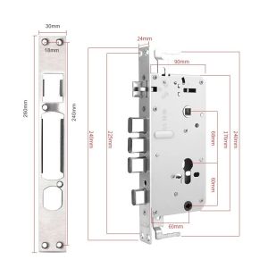 Stainless Steel Smart Mortise Lock With Digital Finger Print Key Card