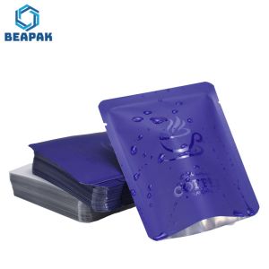 Accept Custom logo and printing Aluminum Foil Small Coffee Pouch 3 Side Sealed